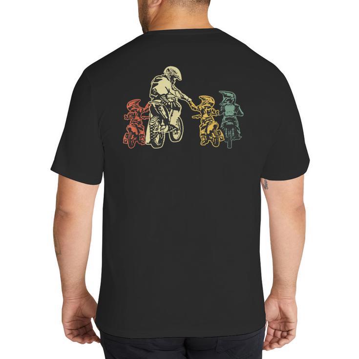 Cool Motocross Dirt Bike Biker Dad & Sons Father's Day Big And Tall Men's T-Shirt Back Print