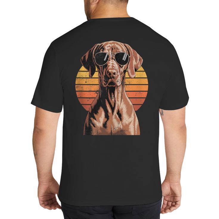 Cool Retro Vizsla Dog Mom Dad Vintage Pet Lovers Big And Tall Men's T-Shirt Back Print