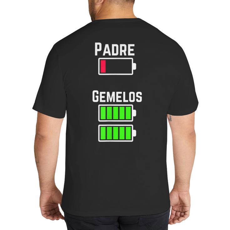 Cufflinks Battery Filled Tired Dad Low Battery Charge Big And Tall Men's T-Shirt Back Print
