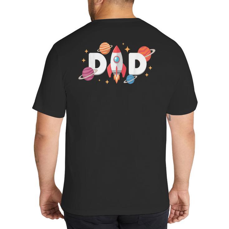 Dad Of The Birthday Boys Space Astronaut 1st Birthday Family Big And Tall Men's T-Shirt Back Print