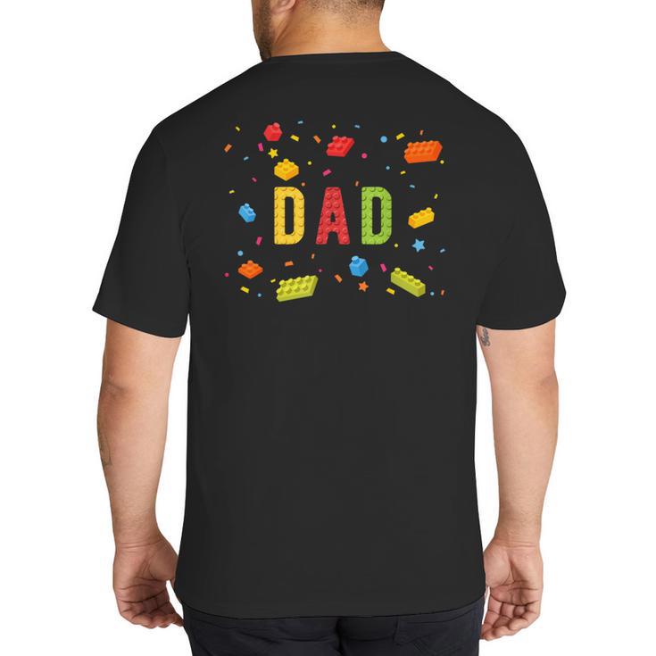 Dad Building Blocks Birthday Boy Big And Tall Men's T-Shirt Back Print