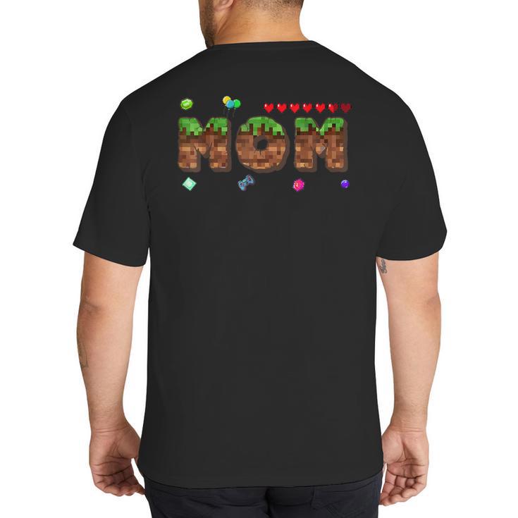 Dad And Mom Of The Birthday Boy Pixel Game Matching Family Big And Tall Men's T-Shirt Back Print