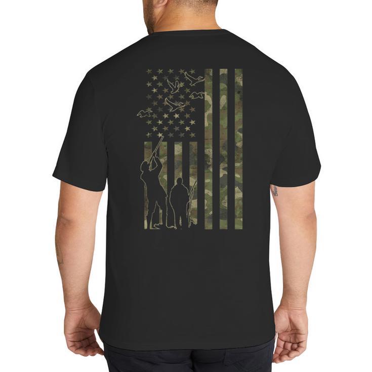 Dad And Son Duck Hunting Father And Son Matching Hunting Big And Tall Men's T-Shirt Back Print