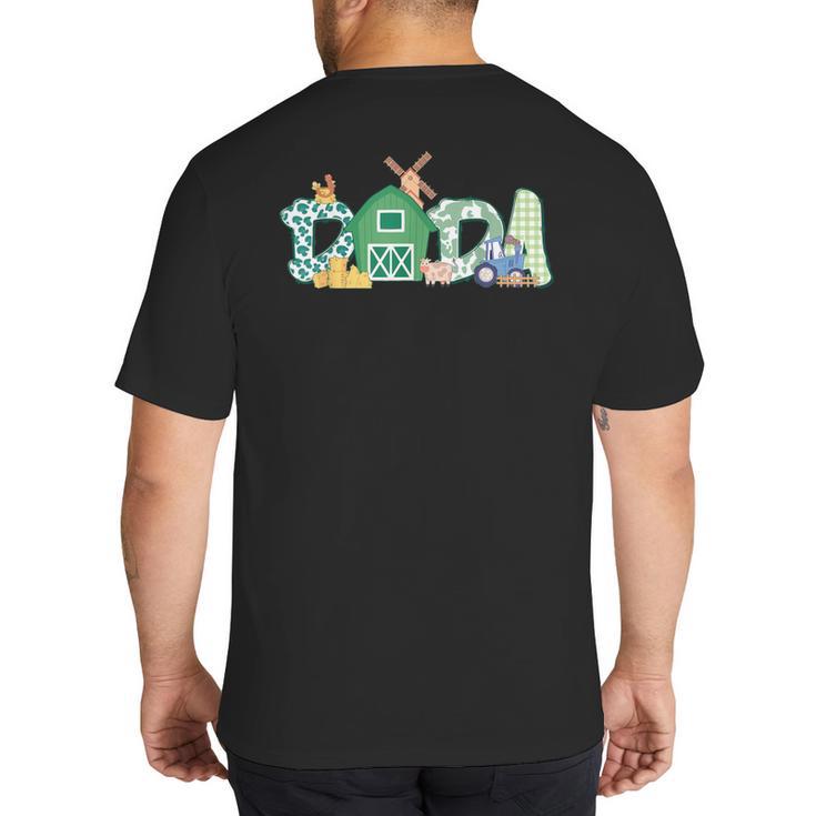 Dada Farm Animal Birthday Family Matching Party Dad Father Big And Tall Men's T-Shirt Back Print