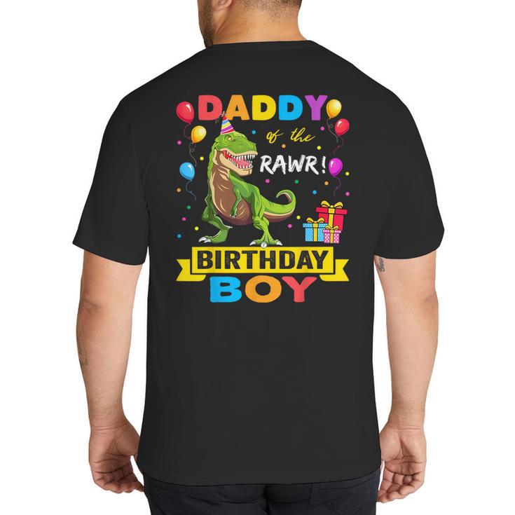 Daddy Dinosaur Shirt Cute Birthday Boy Family Apparel Big And Tall Men's T-Shirt Back Print