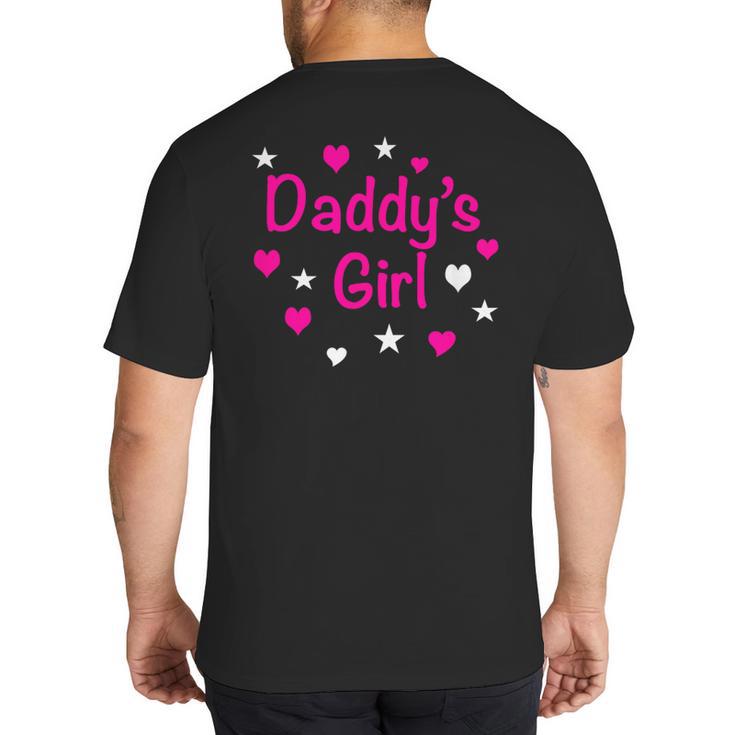 Daddy's Girl Shirt With Pink Lettering Big And Tall Men's T-Shirt Back Print
