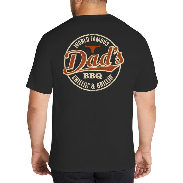Dad's BBQ Chilling And Grilling Vintage Big And Tall Men's T-Shirt Back Print