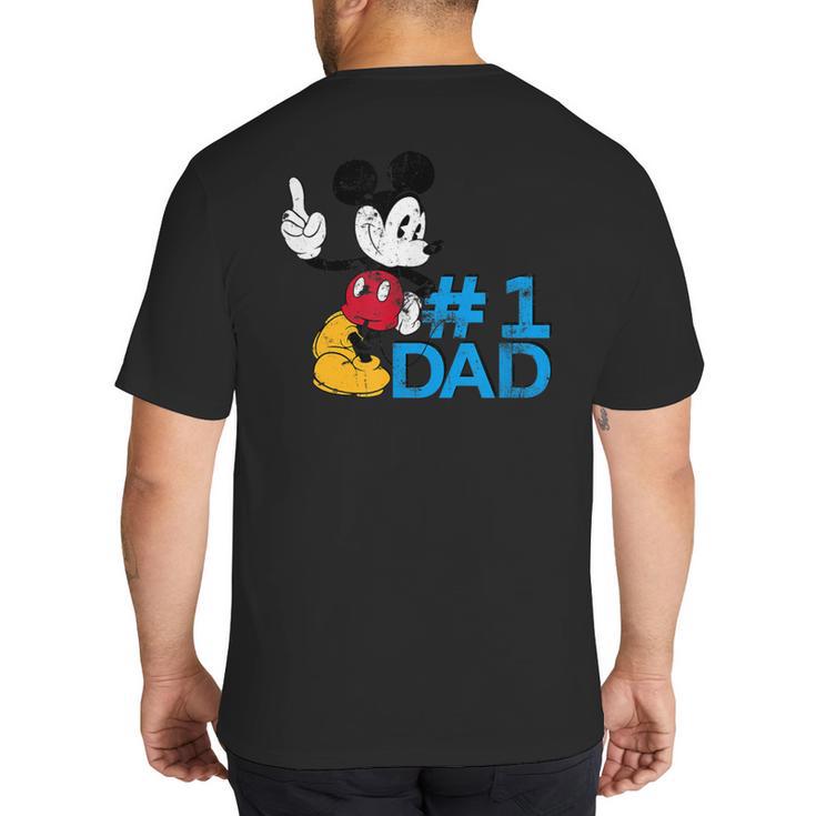 Disney Mickey Mouse Father's Day 1 Dad Big And Tall Men's T-Shirt Back Print