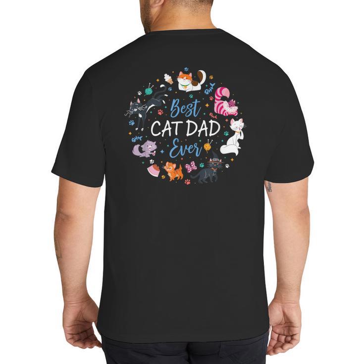 Disney Pet Parent Father’s Day Disney Cats Best Cat Dad Ever Big And Tall Men's T-Shirt Back Print