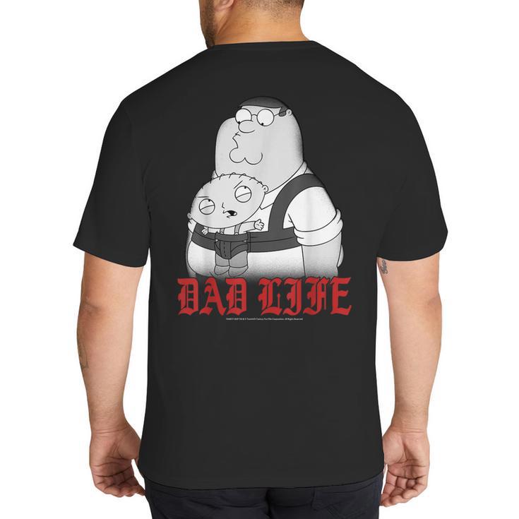 Family Guy Peter Stewie Dad Life Distressed Big Chest Logo Big And Tall Men's T-Shirt Back Print