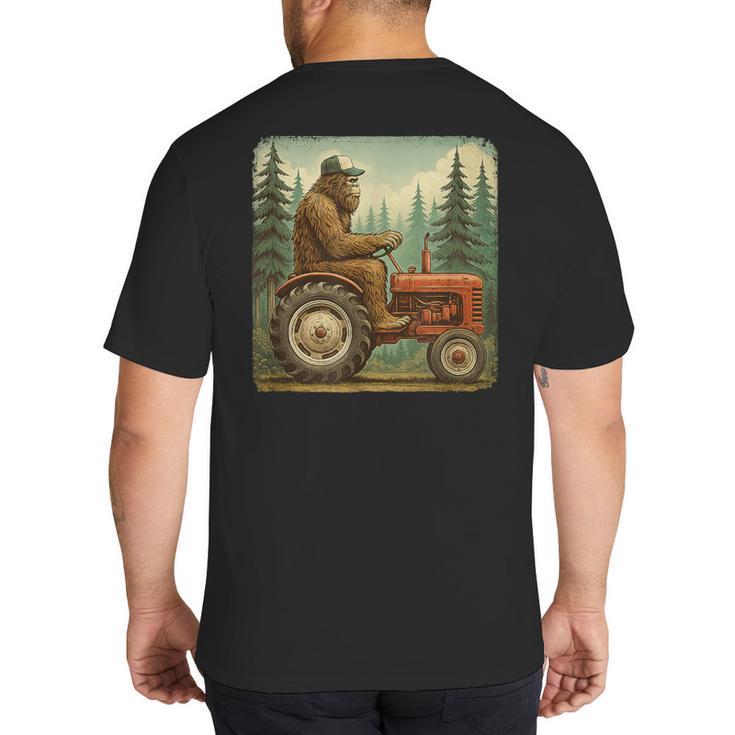 Farmer Men Tractor Rancher Farm Dad Distressed Big And Tall Men's T-Shirt Back Print