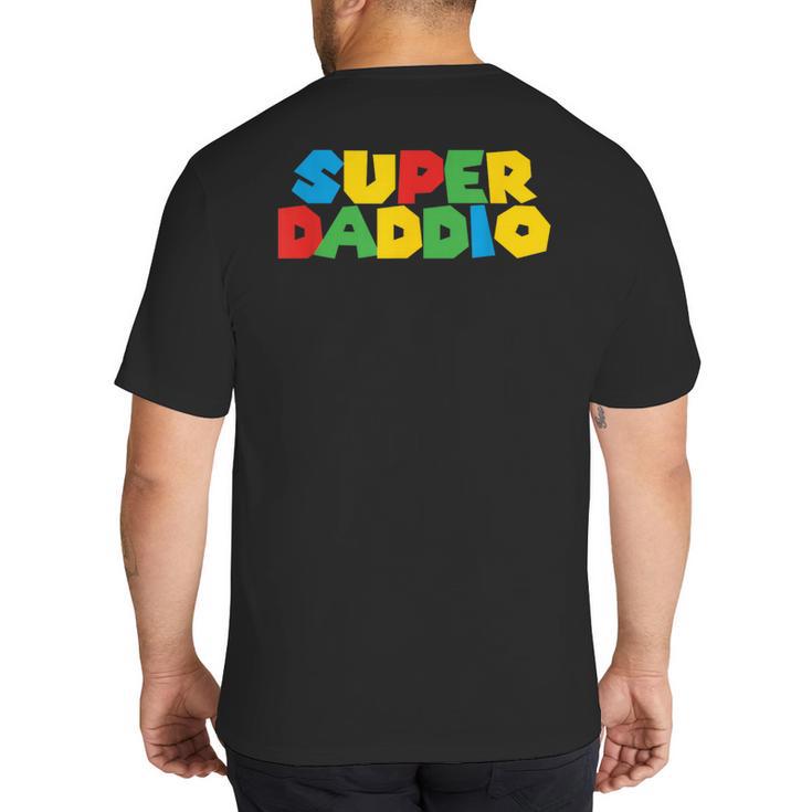 Fatherly Powers Unleashed Gamer Super Dad From Wife & Kids Big And Tall Men's T-Shirt Back Print