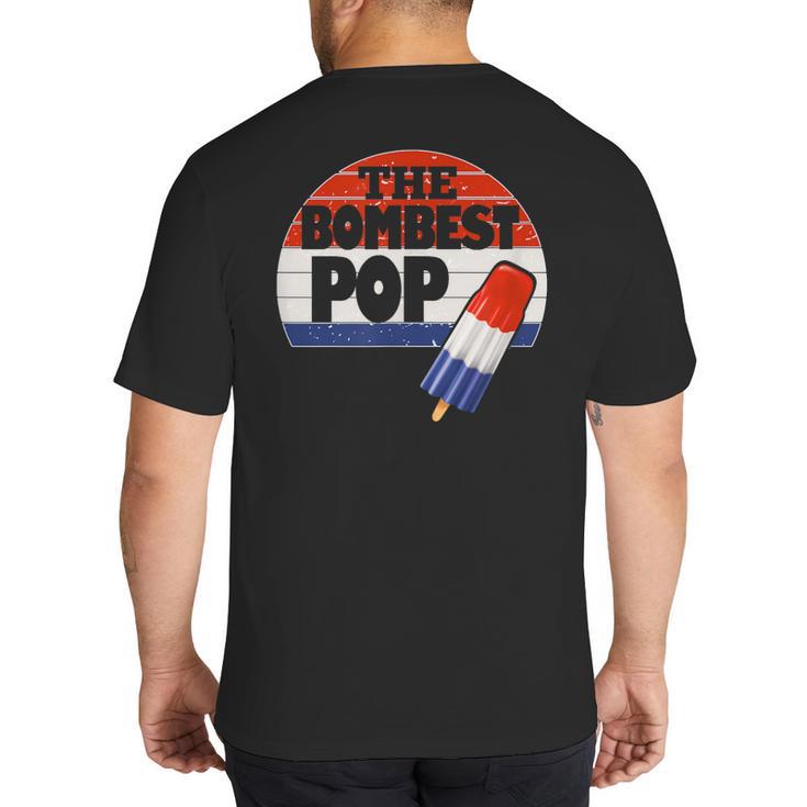 Fathers Day Shirt Cool Dad Bombest Pop Retro 80s Dad Big And Tall Men's T-Shirt Back Print Fathers Day Shirt Cool Dad Bombest Pop Retro 80s Dad Big And Tall Men's T-Shirt Back Print