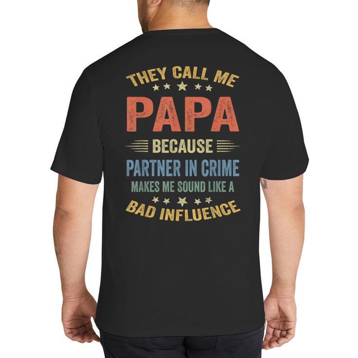 Grandpa Shirts Dad Partner In Crime Shirt Big And Tall Men's T-Shirt Back Print