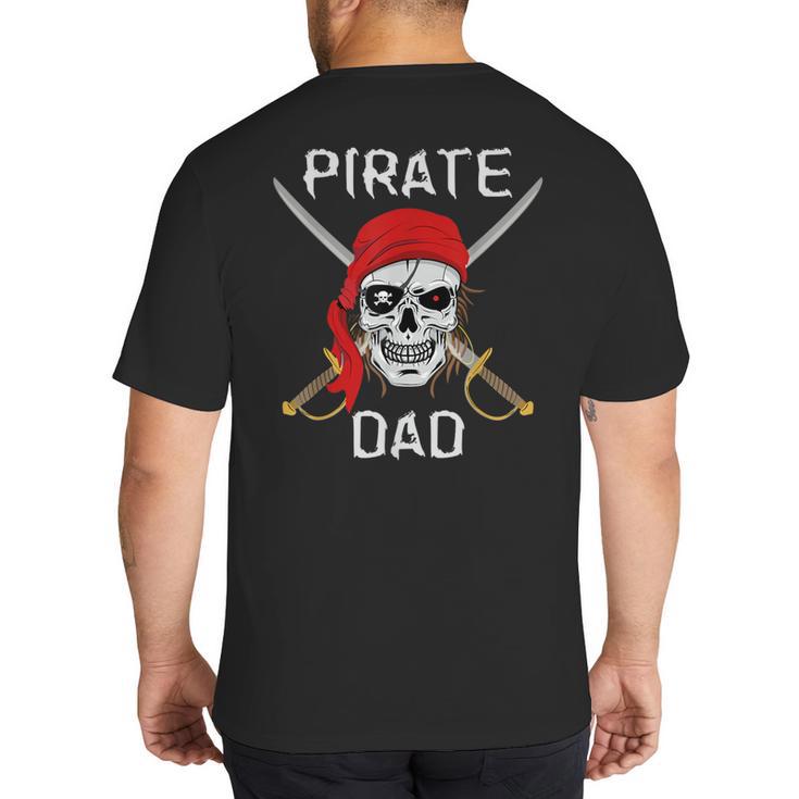 Halloween Pirate Skull Apparel Pirate Dad  V-Neck Short Sleeve Cotton 100 T-Shirt Small Big And Tall Men's T-Shirt Back Print