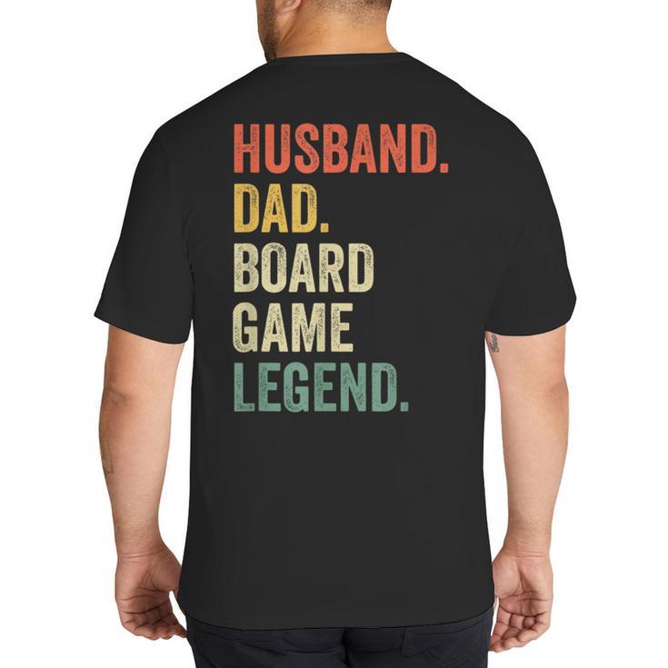 Husband Dad Board Game Night Legend Father Vintage Big And Tall Men's T-Shirt Back Print