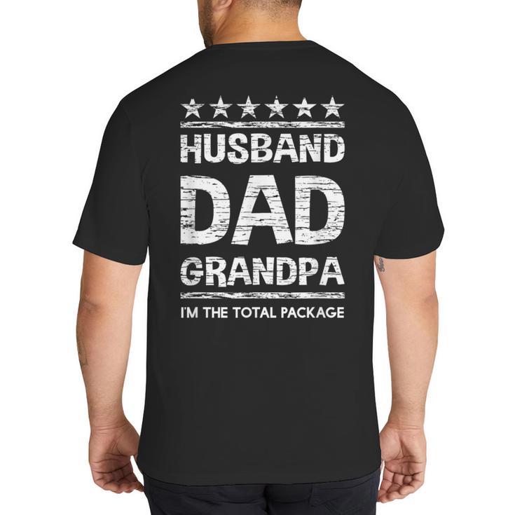 Husband Dad Grandpa Shirt For Him Big And Tall Men's T-Shirt Back Print