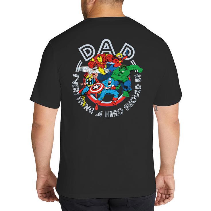 Marvel Comics Retro Classic Father's Day Avengers Hero Dad Big And Tall Men's T-Shirt Back Print