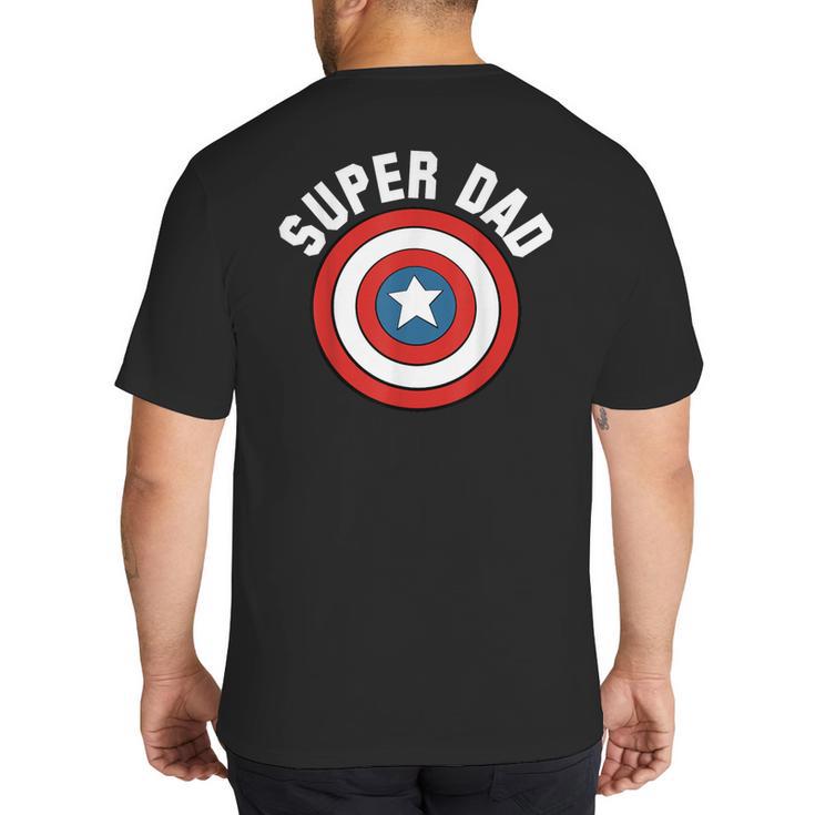 Marvel Father's Day Super Dad Captain America Shield Big And Tall Men's T-Shirt Back Print