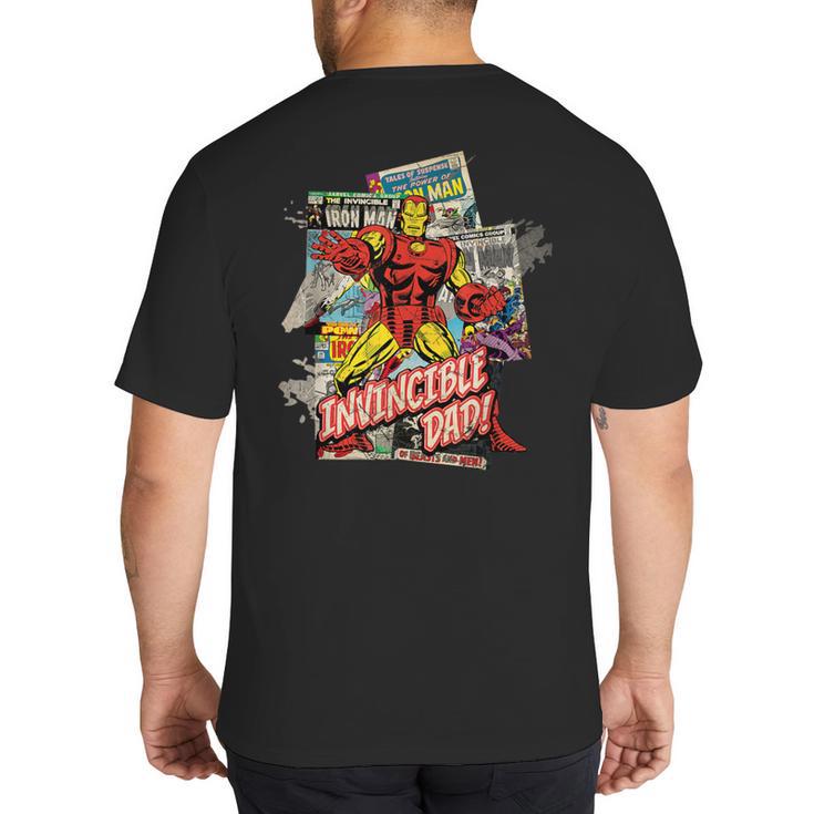 Marvel Iron Man Invincible Dad Father's Day Comic Retro Big And Tall Men's T-Shirt Back Print