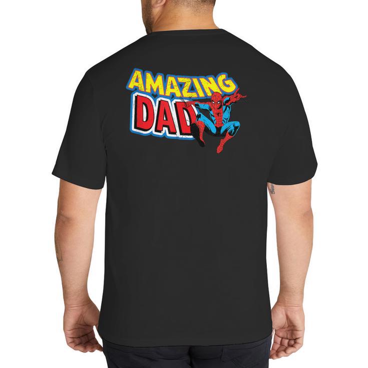 Marvel Spider-Man Amazing Dad Comic Book Father's Day Big And Tall Men's T-Shirt Back Print