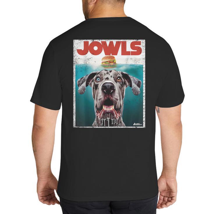 Merle Great Dane Jowls Paws Top Blue Eye Brown Dog Mom Dad For Men Women Girls Kids Big And Tall Men's T-Shirt Back Print