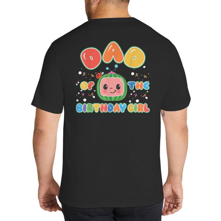 Mom And Dad Of The Birthday Girl Melon Family Matching Big And Tall Men's T-Shirt Back Print