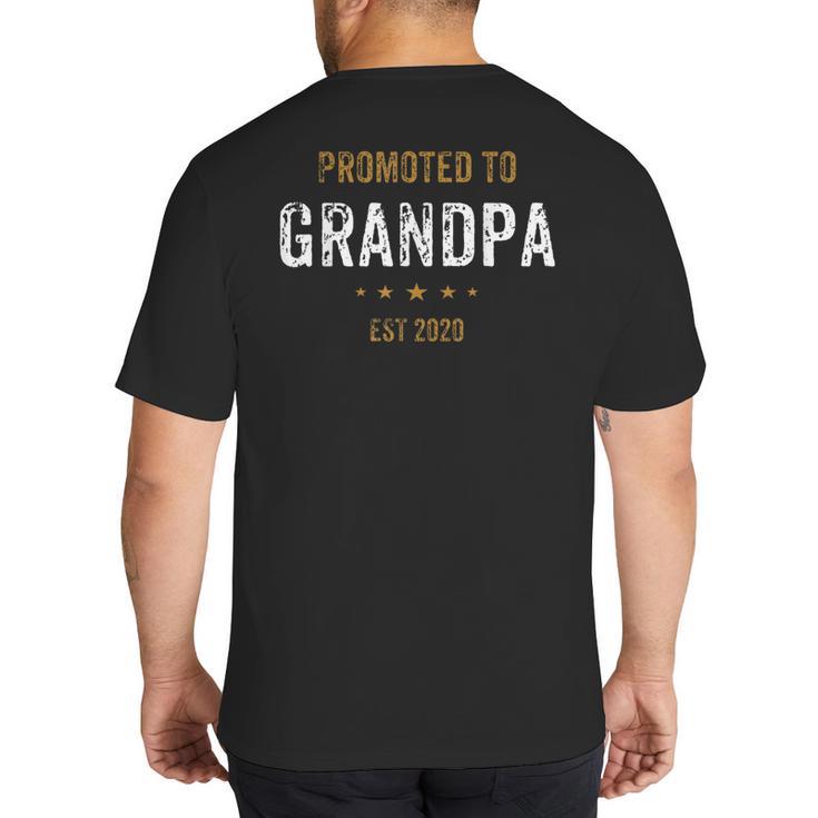 New For Dad Promoted To Grandpa Est 2020 Big And Tall Men's T-Shirt Back Print