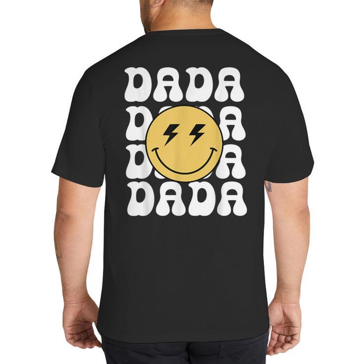 One Happy Family Birthday Matching Apparel Dada One Happy Dude Birthday Theme Family Matching  Adult Child Short Sleeve Crew Neck Classic Fit Polyester 50 Cotton 50 Big And Tall Men's T-Shirt Back Print