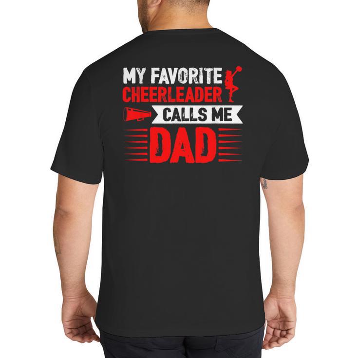 Red Cheer Dad Family Father Cheerleader Squad Big And Tall Men's T-Shirt Back Print