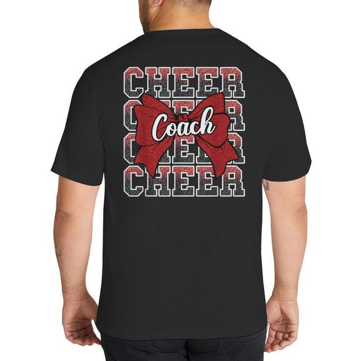 Red Sport Loud Proud Cheer Coach Dad Father's Day Big And Tall Men's T-Shirt Back Print