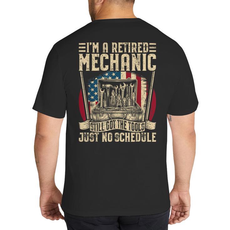 Retired Car Mechanic Tool Retirement Dad Grandpa Men Big And Tall Men's T-Shirt Back Print