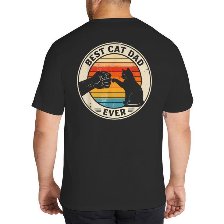 Retro Cat Dad Ever Cats Lovers For Men Women And Kids Big And Tall Men's T-Shirt Back Print