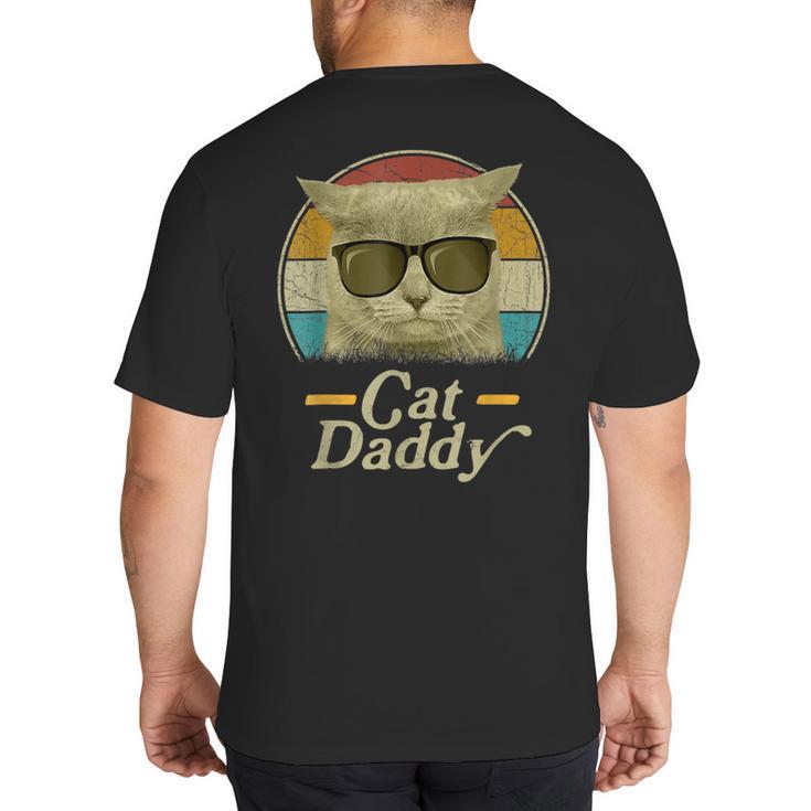 Retro Cat Daddy 80s 90s Style Sunglasses Big And Tall Men's T-Shirt Back Print