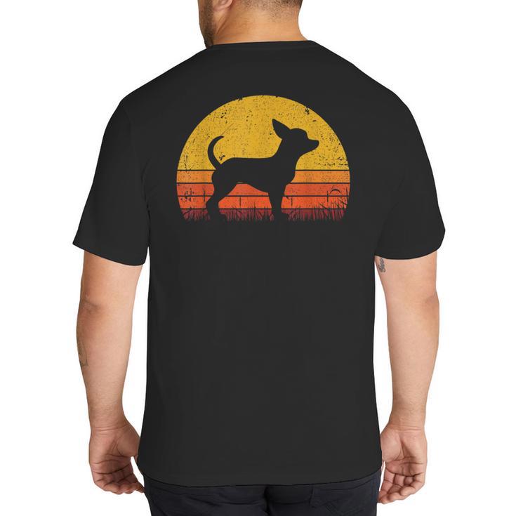Retro Chihuahua Men Women Dog Mom Dad Chihuahua Big And Tall Men's T-Shirt Back Print