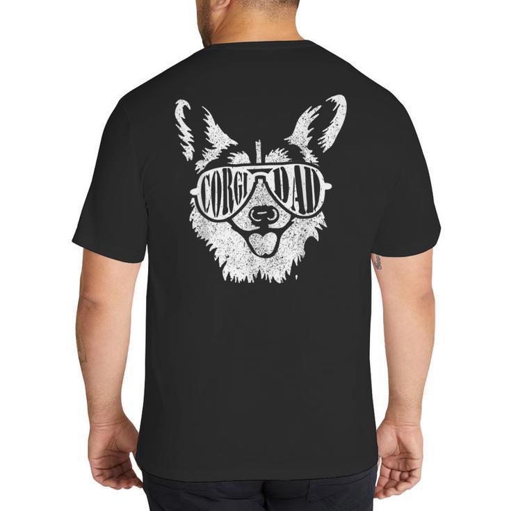 Retro Corgi Dad Dog Owner Pet Welsh Corgi Fathers Day Big And Tall Men's T-Shirt Back Print