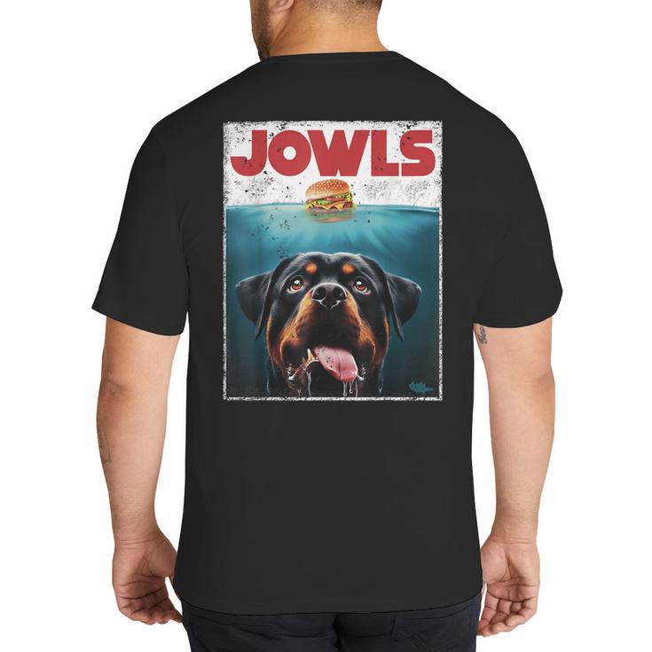 Rottie Rottweiler Jowls Burger Giant Tank Dog Mom Dad Big And Tall Men's T-Shirt Back Print
