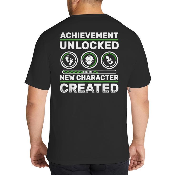 Schwangerschaft Verknden Geschenk Zocker New Character Created Pregnancy Announcement Dad Gamer Big And Tall Men's T-Shirt Back Print