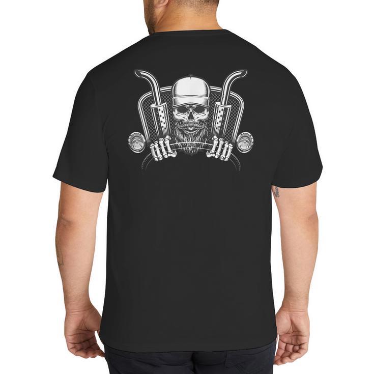 Skeleton Truck Driver Big Trucking Trucker Dad Big And Tall Men's T-Shirt Back Print