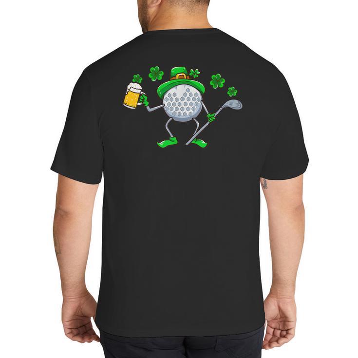 St Patricks Day Golf Golfing Irish Golfer Beer Humor Men Dad Big And Tall Men's T-Shirt Back Print
