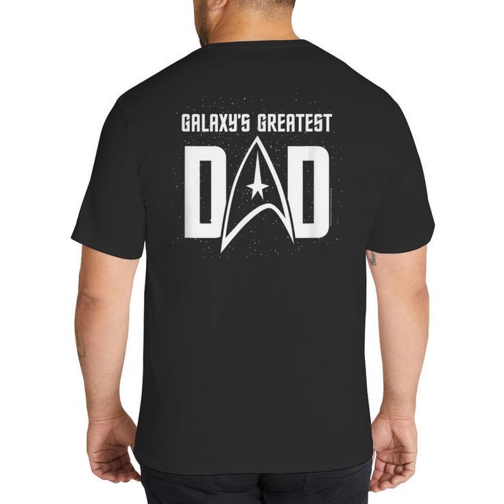 Star Trek Father's Day Galaxy's Greatest Dad Badge Big And Tall Men's T-Shirt Back Print