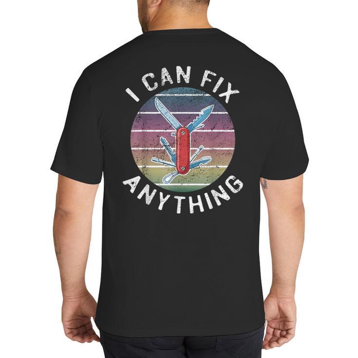 Swiss Army Knife DIY Dad Fathers Day Fix Anything Handyman Big And Tall Men's T-Shirt Back Print