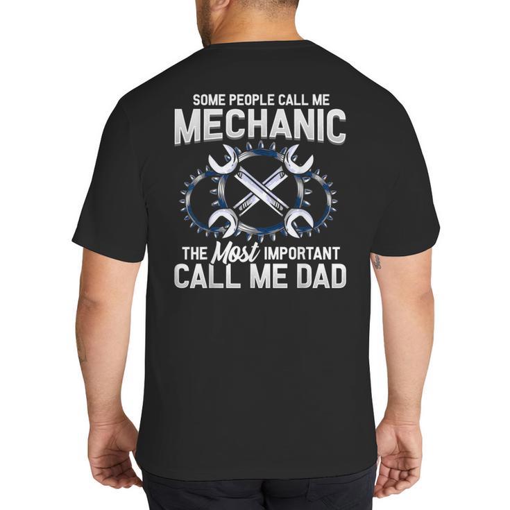 Tee Styley Mechanic Dad Novelty Small Big And Tall Men's T-Shirt Back Print