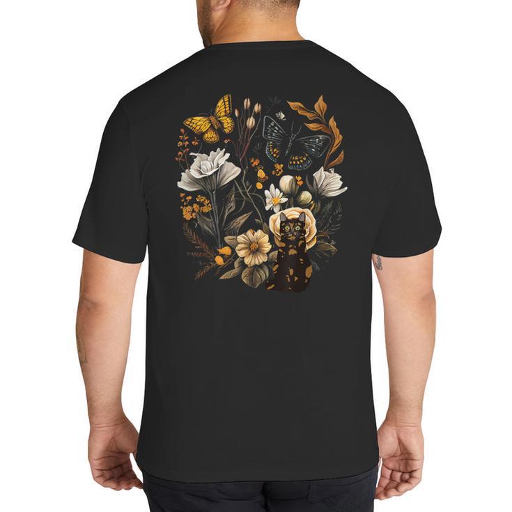 Tortie Cat Owner Flowers Tortie Cat Mom Tortie Cat Dad Big And Tall Men's T-Shirt Back Print