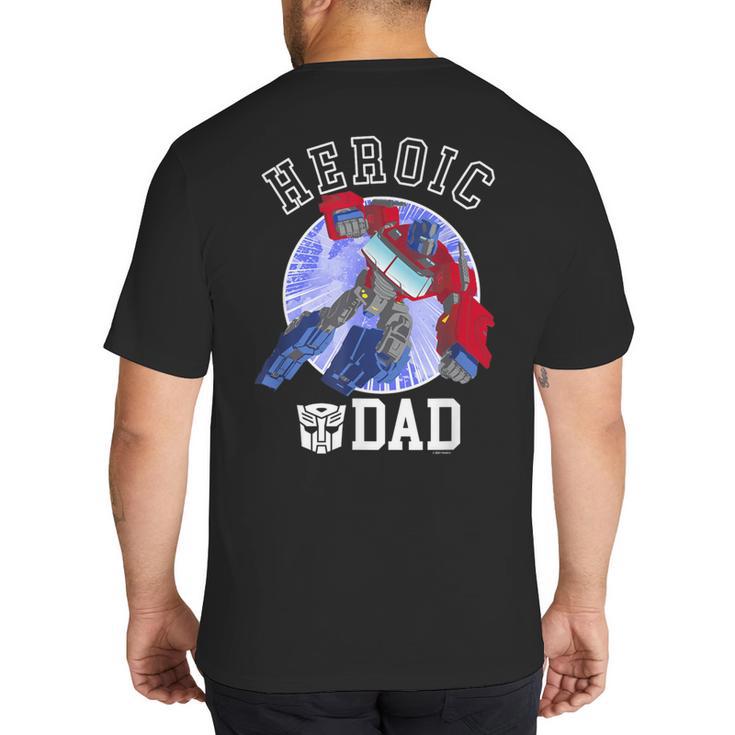 Transformers Father's Day Optimus Prime Heroic Dad Vintage Big And Tall Men's T-Shirt Back Print