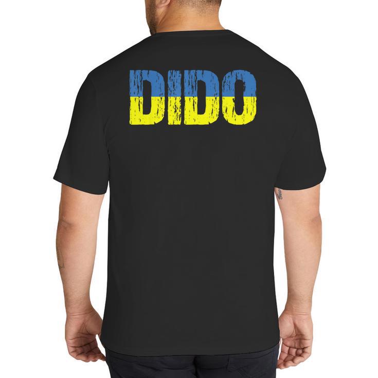 Ukrainian Dido Grandfather Dad Ukraine Flag Distressed Big And Tall Men's T-Shirt Back Print