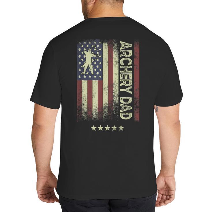 USA American Flag Archery Dad Big And Tall Men's T-Shirt Back Print