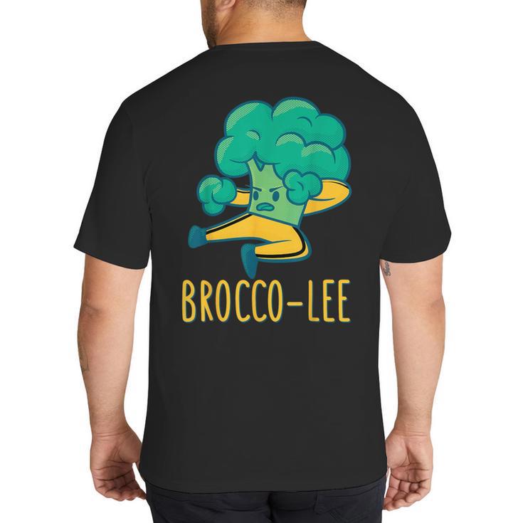 Vegetable Word Game Dad Joke Brocco-Lee Broccoli Big And Tall Men's T-Shirt Back Print