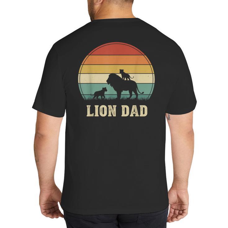 Vintage Lion Dad Father Grandpa Father's Day Big And Tall Men's T-Shirt Back Print