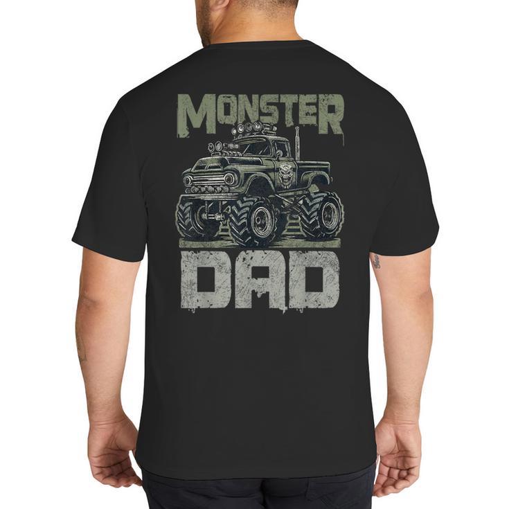 Vintage Monster Truck Lover DAD Family Matching Birthday Big And Tall Men's T-Shirt Back Print
